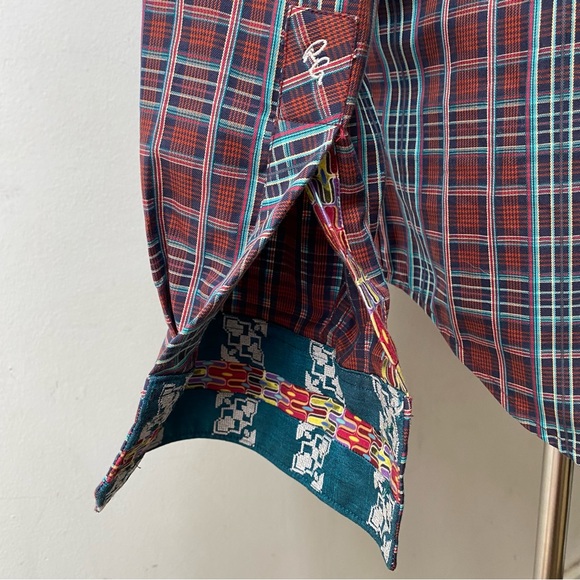 Robert Graham Plaid Button Up Flip Cuff Shirt - Picture 4 of 16